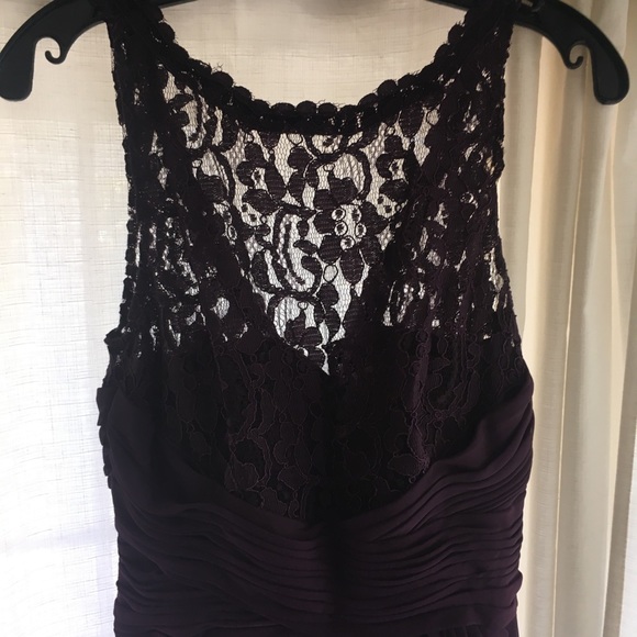David’s Bridal Bridesmaid Dress Maxi Plum - Picture 3 of 6